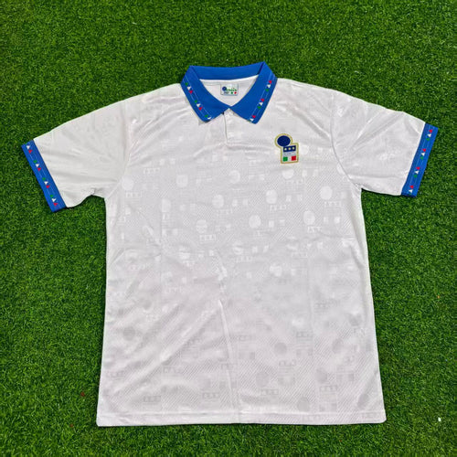 1994 Italy Away White Retro Soccer Jersey Football – Back View