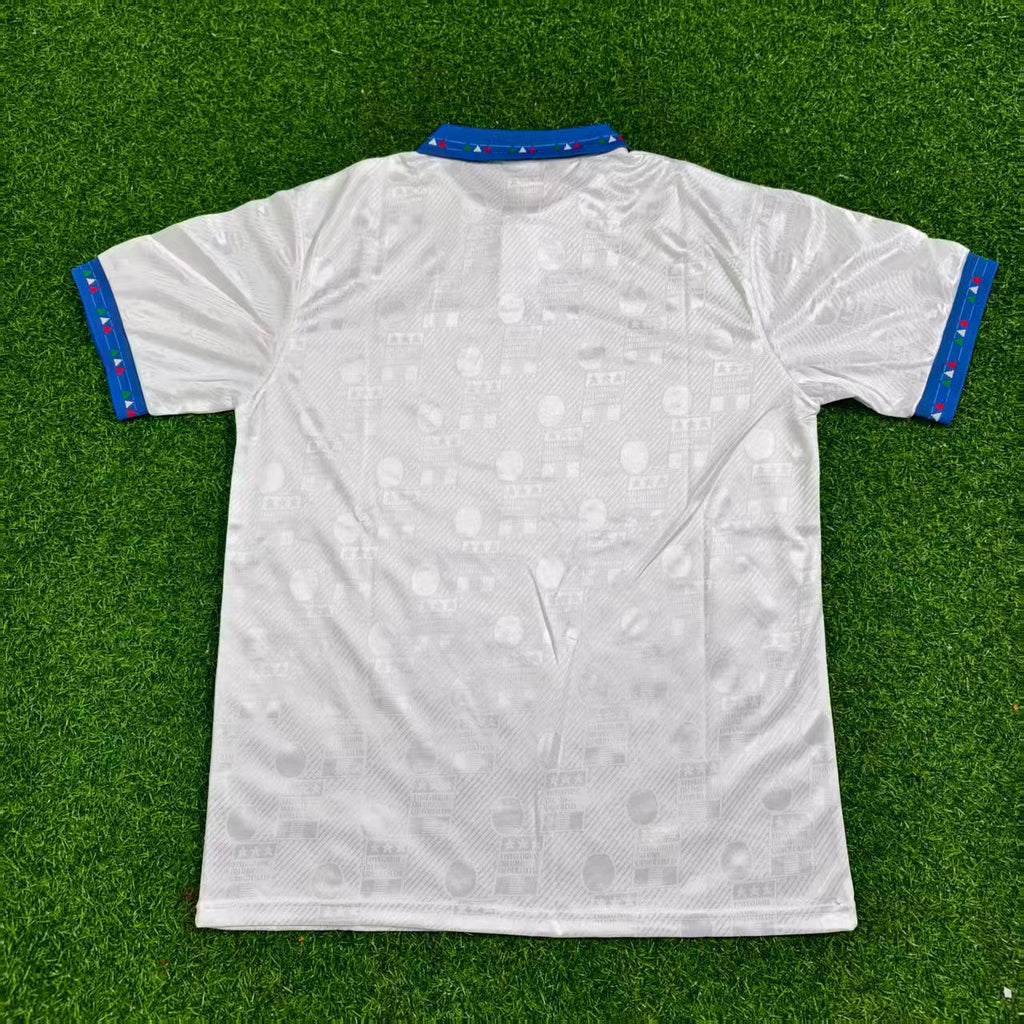 Italy 1994 Away White Retro Soccer Jersey Football – Front View