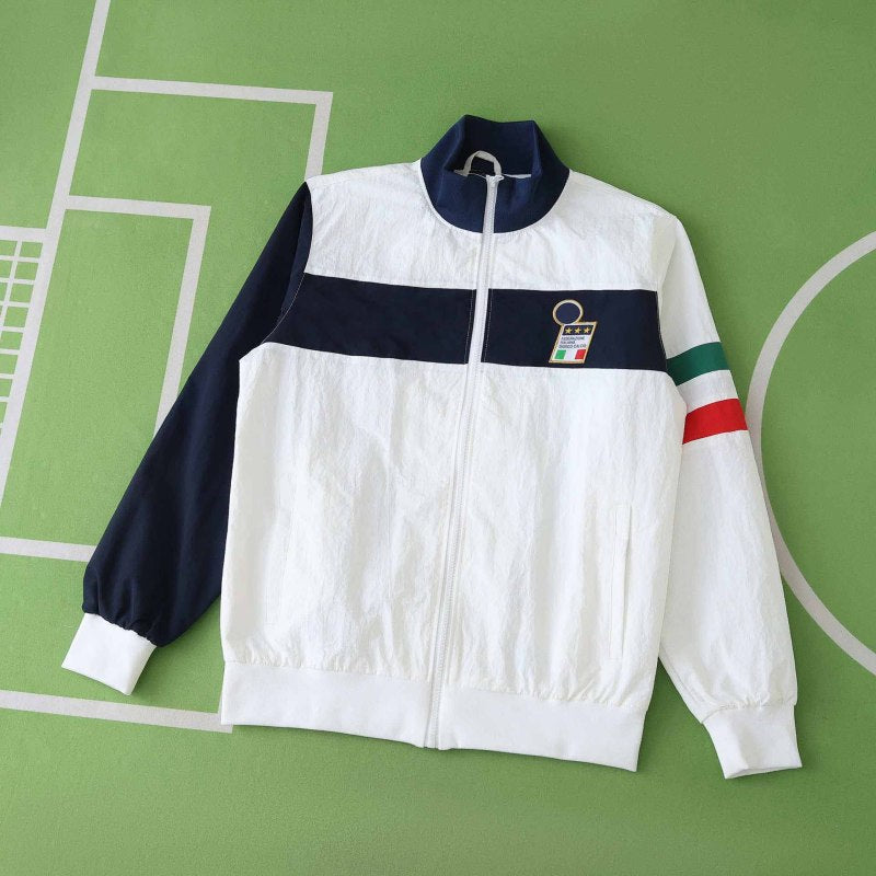 2026 Italy World Cup White Black Windbreaker Jacket – Back View