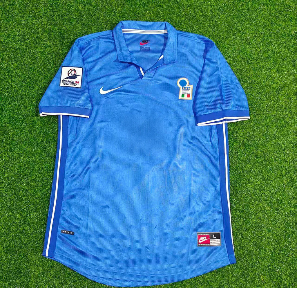 Stephen El Shaarawy Italy Home Blue Retro Football Jersey – Front View