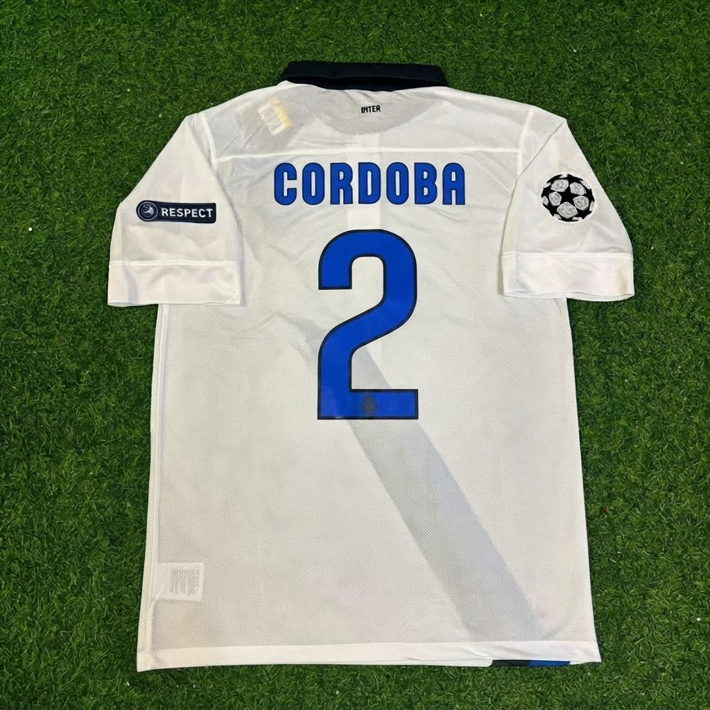Iván Córdoba #2 Inter 2011/2012 White Away Jersey – Back View