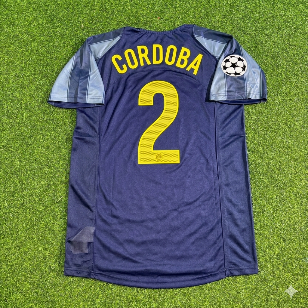 2004/05 Iván Córdoba #2 Inter Milan Retro Football Jersey – Back View