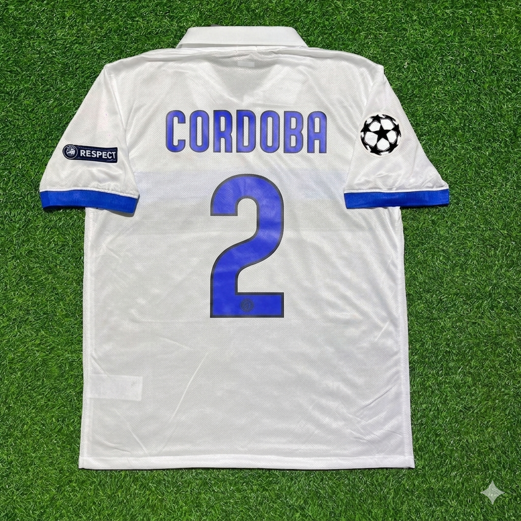 Inter 2009/2010 White Retro Football Jersey – Ivan Cordoba – Back View