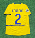 2002/03 Ivan Cordoba Inter Milan Yellow Retro Football Jersey – Back View