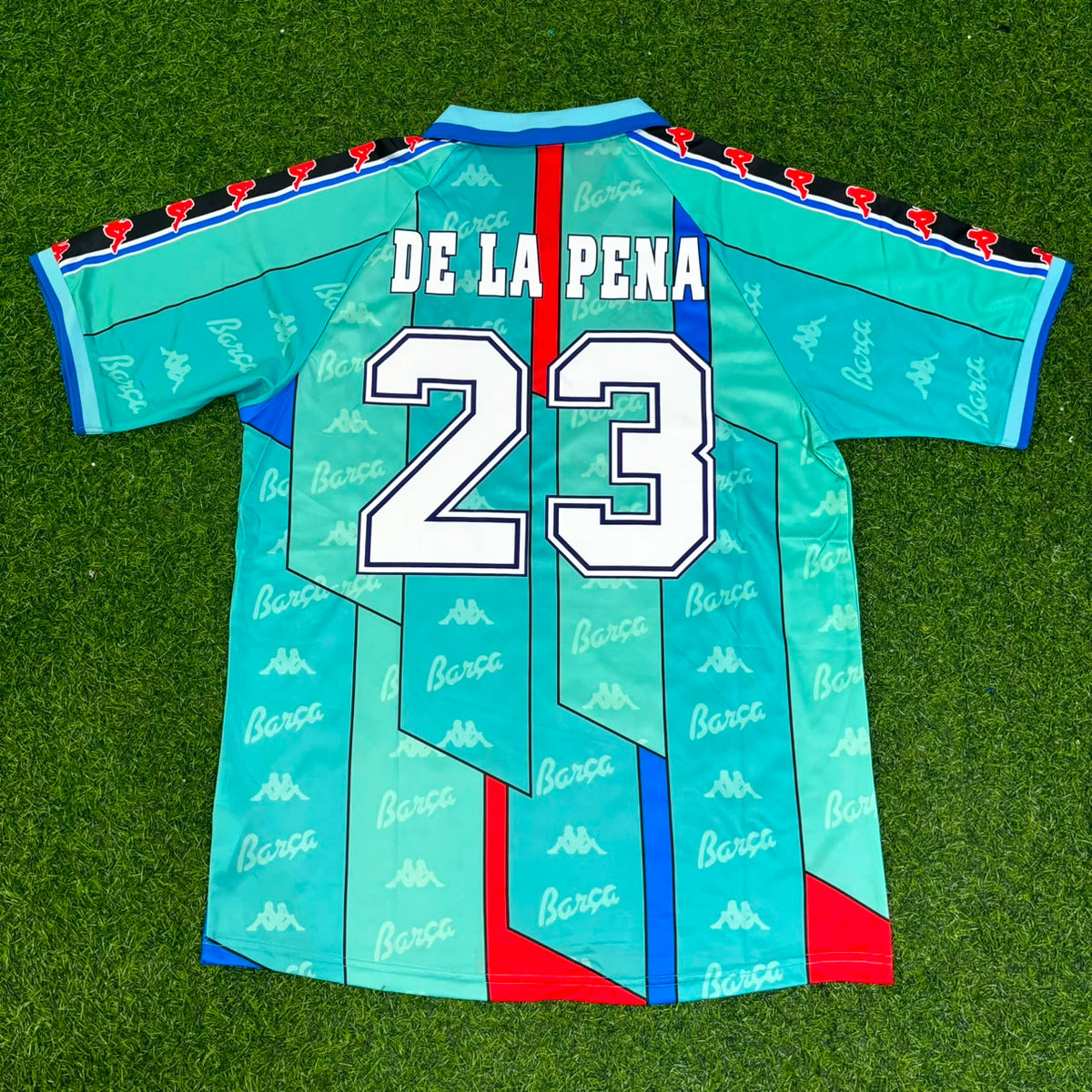 1996 Ivan de la Pena Barcelona 1997 Retro Football Jersey – Back View