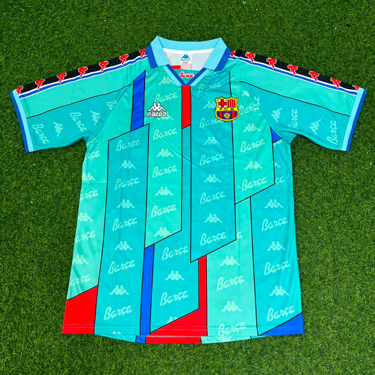 1996 Ivan de la Pena Barcelona 1997 Retro Football Jersey – Front View