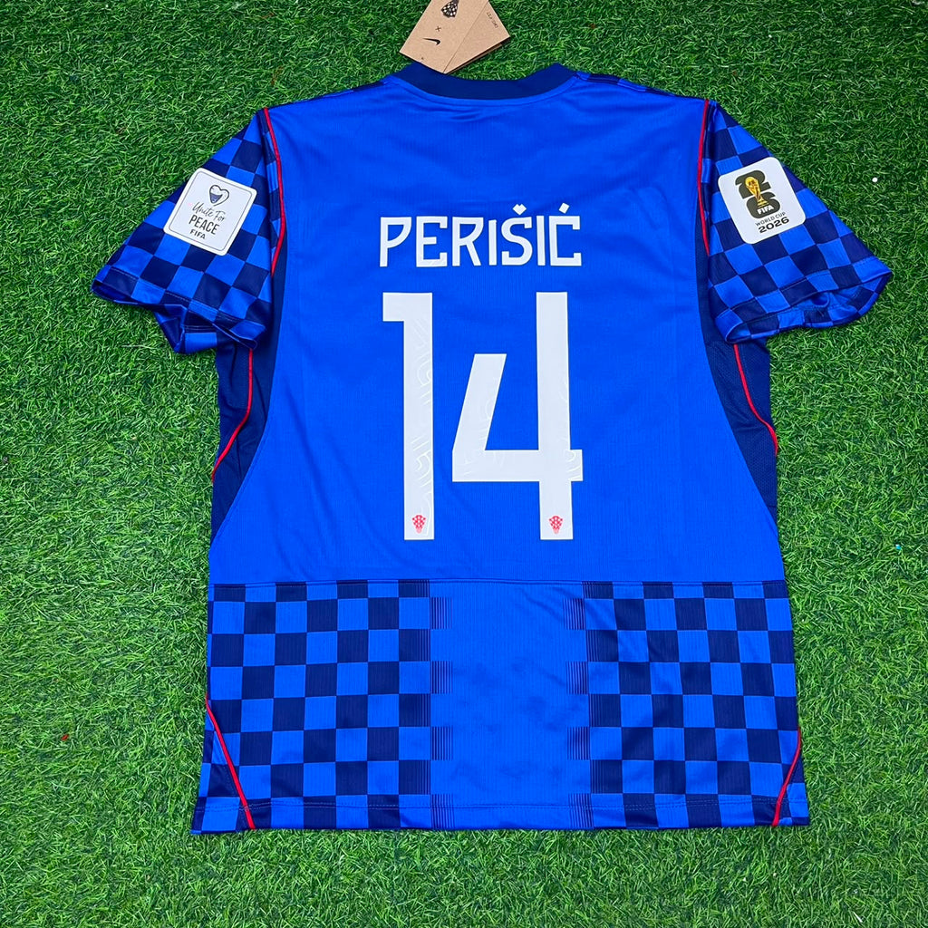 Croatia 2026 World Cup Home Blue Football Jersey – Ivan Perišić – Back View