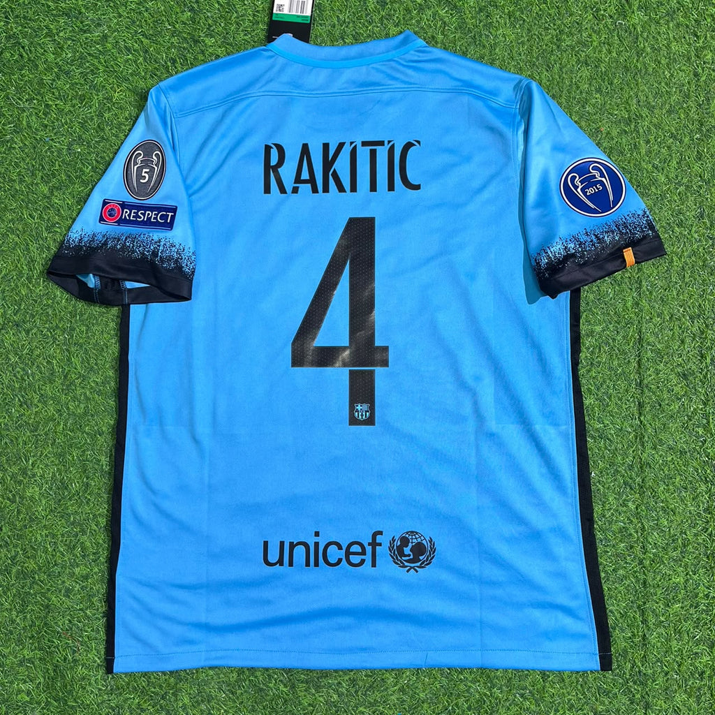 Ivan Rakitic Barcelona 2015/2016 Retro Football Jersey – Back View