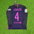 Ivan Rakitic Barcelona 14/15 Retro Pink Printing Long Sleeve Football Jersey – Back View