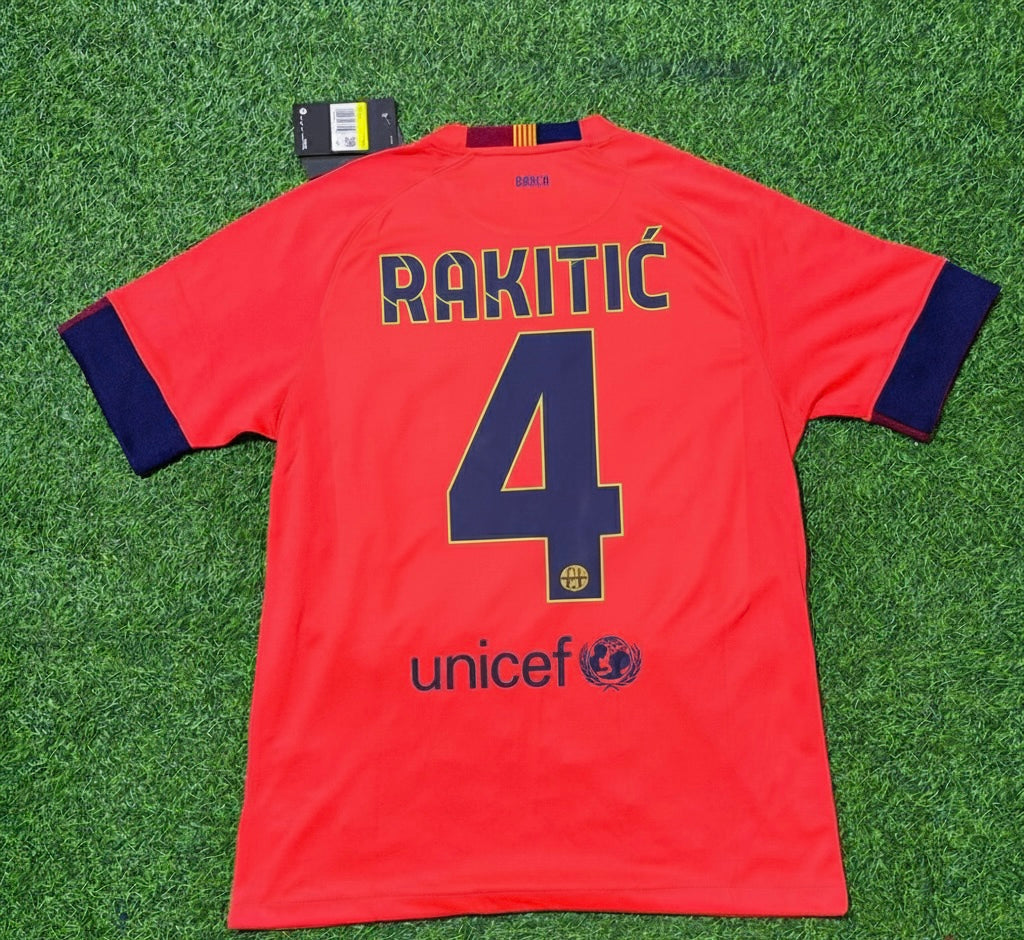 Barcelona 2014 Kit Season Retro Jersey – İvan Rakitic 4- – Back View