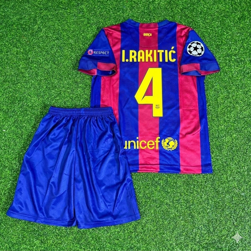 Barcelona 2015 Champions League Final Kids Retro Jersey – Ivan Rakitić #4 – Back View