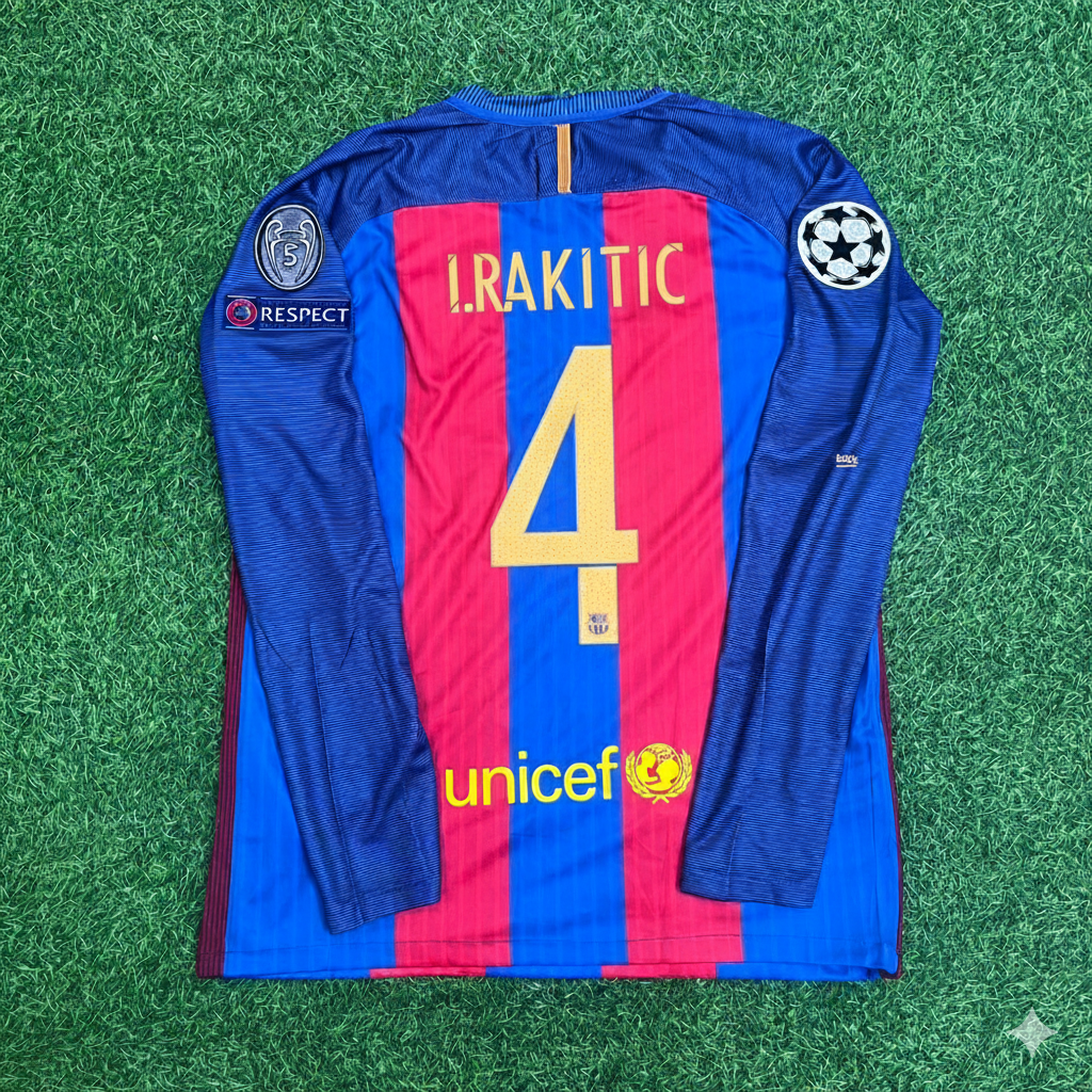 Ivan Rakitić Barcelona 2016 Home Football Jersey – Back View