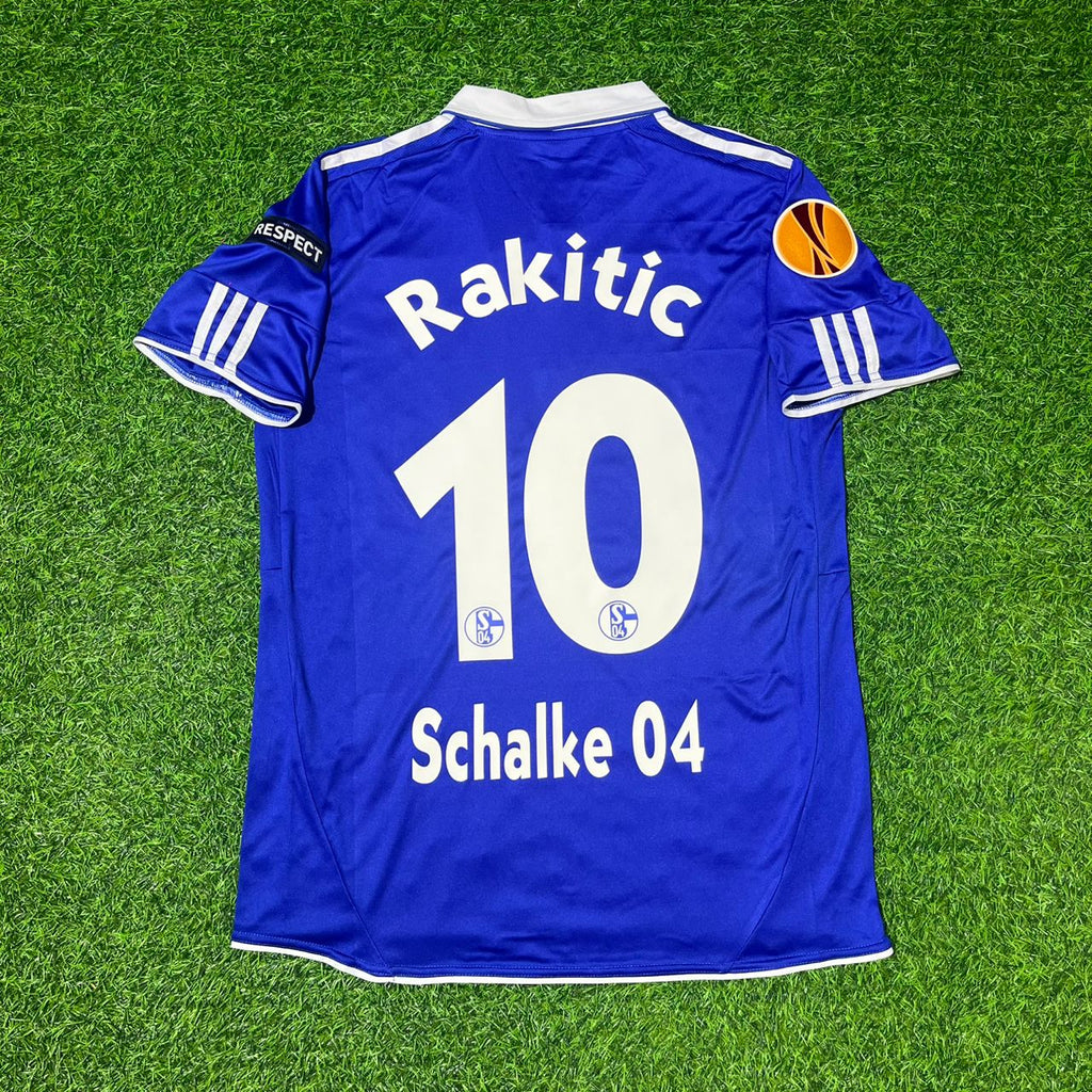 Ivan Rakitić Schalke 04 2011/12 Retro UEFA Patch Football Jersey – Back View