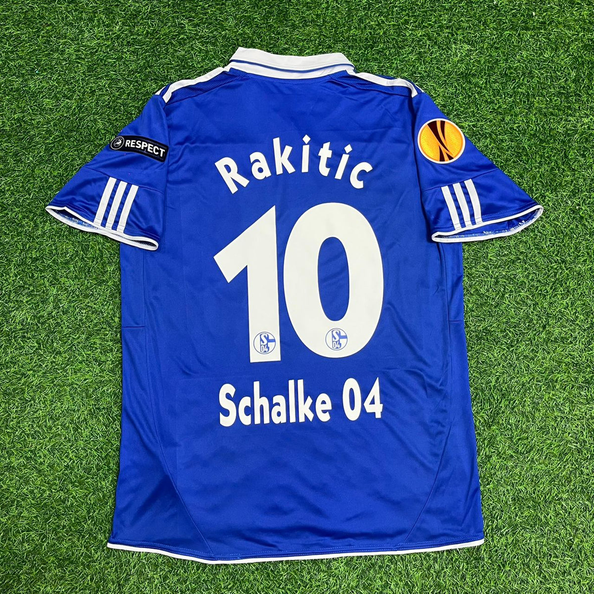 Ivan Rakitic Schalke 04 Retro Uefa Patch Football Jersey – Back View