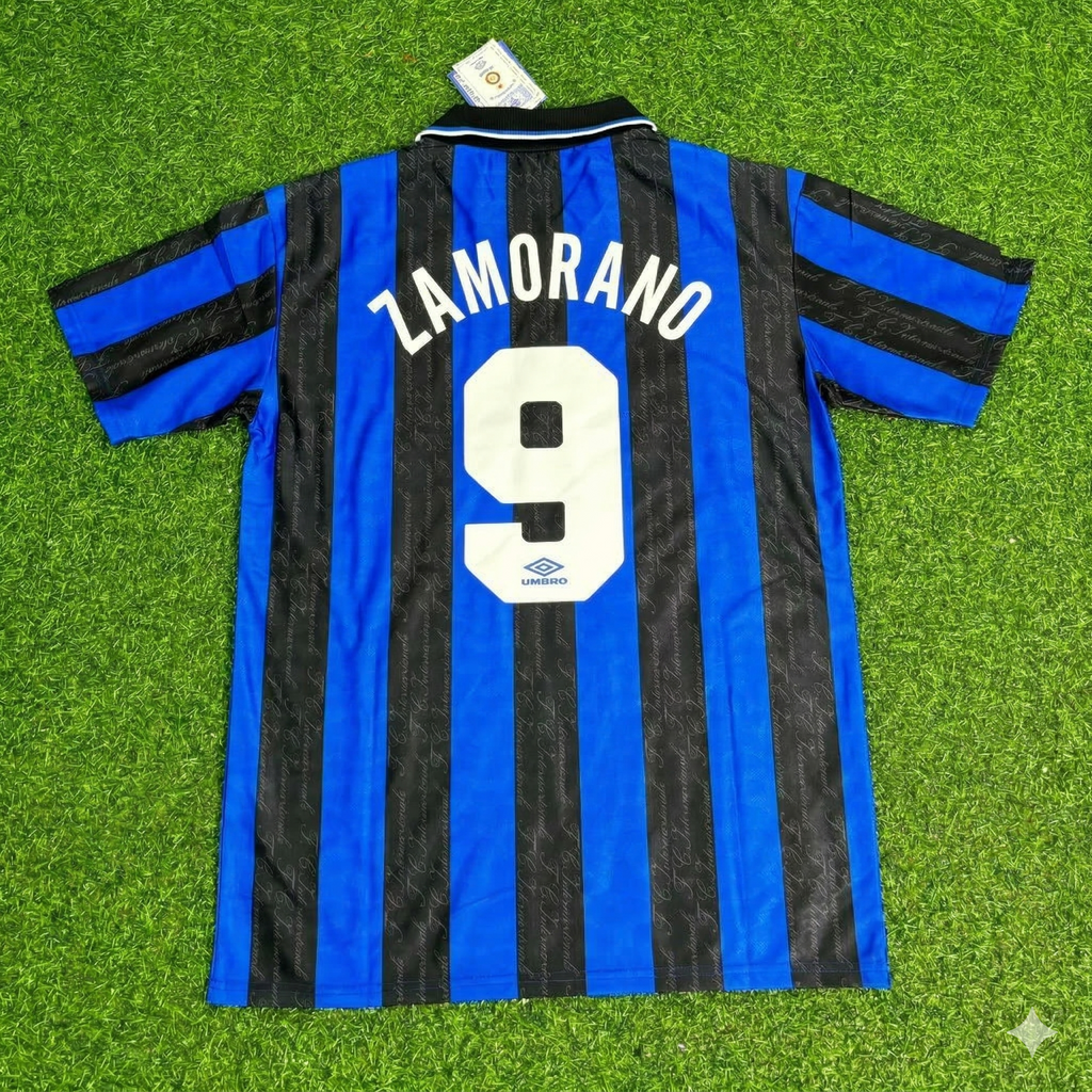 1997/98 Ivan Zamorano Inter Home Retro Football Jersey – Back View