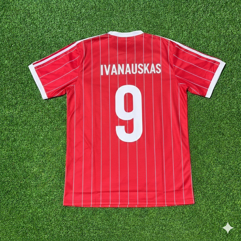 Valdas Ivanauskas Hamburger SV Rotes Heimtrikot Retro – Back View