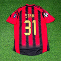 2004 Jaap Stam #31 AC Milan 2005 Home Retro Football Jersey – Back View