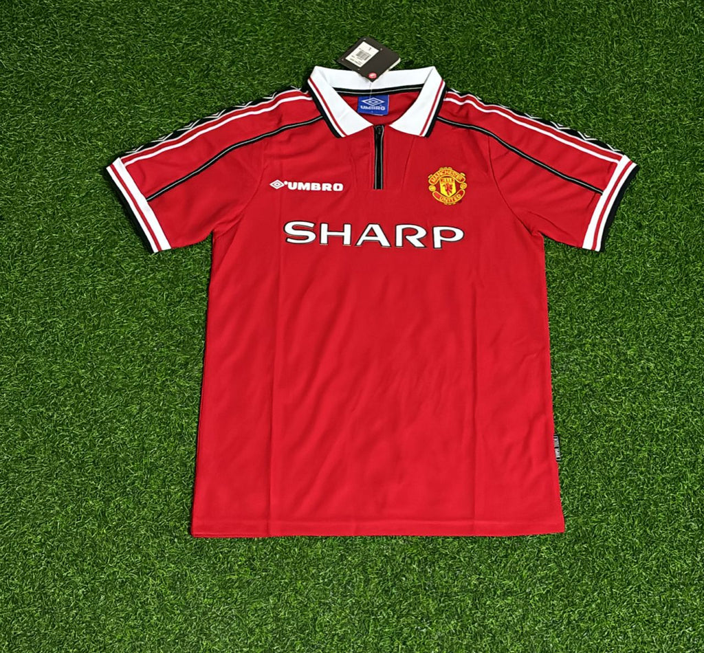Jaap Stam Manchester United 1999 Red Retro Jersey – Front View