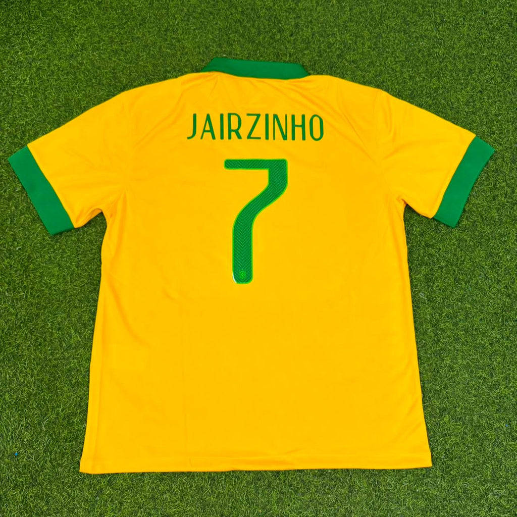 Jairzinho Brazil 1970 World Cup Retro Home Football Jersey – Back View
