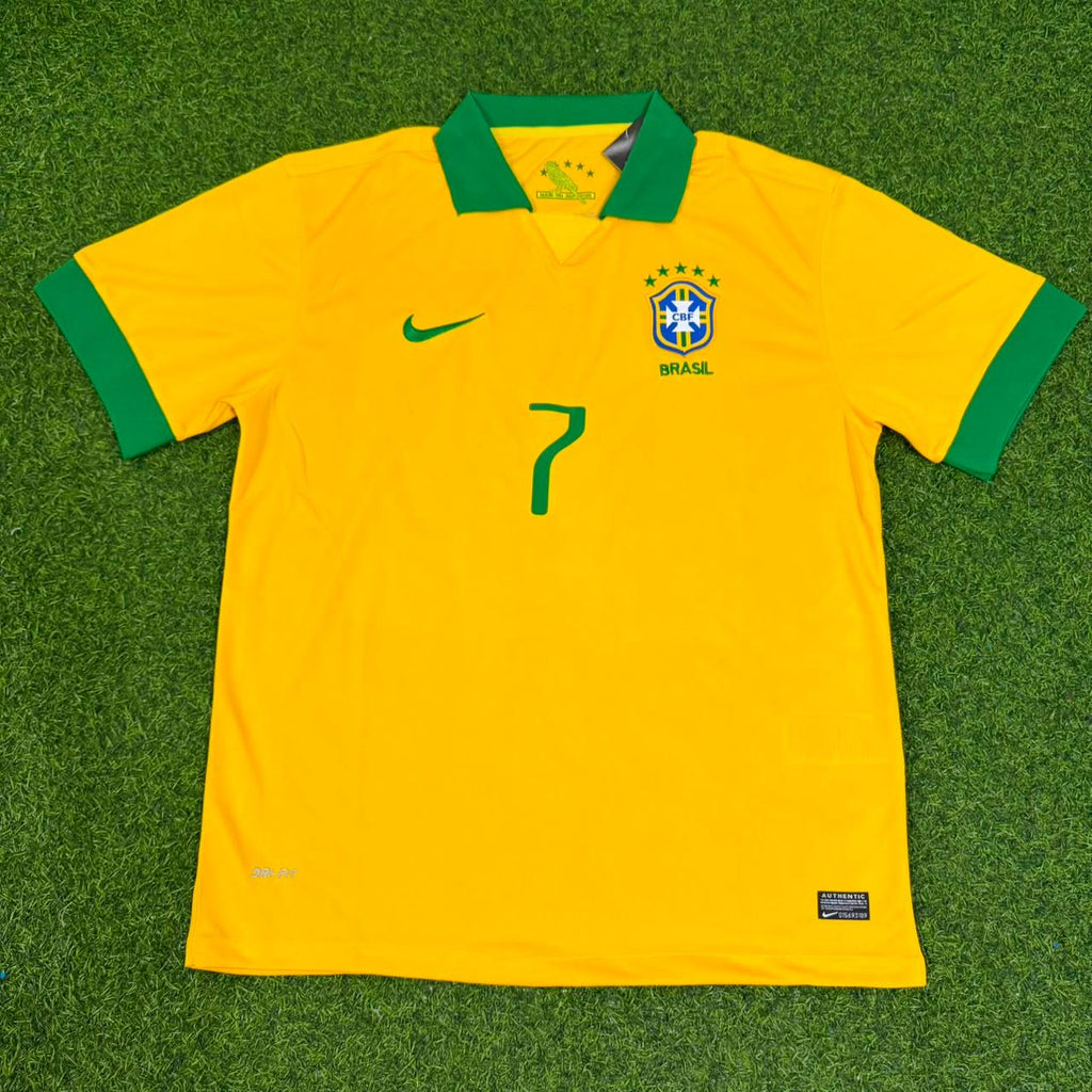 Jairzinho Brazil 1970 World Cup Retro Home Football Jersey – Front View