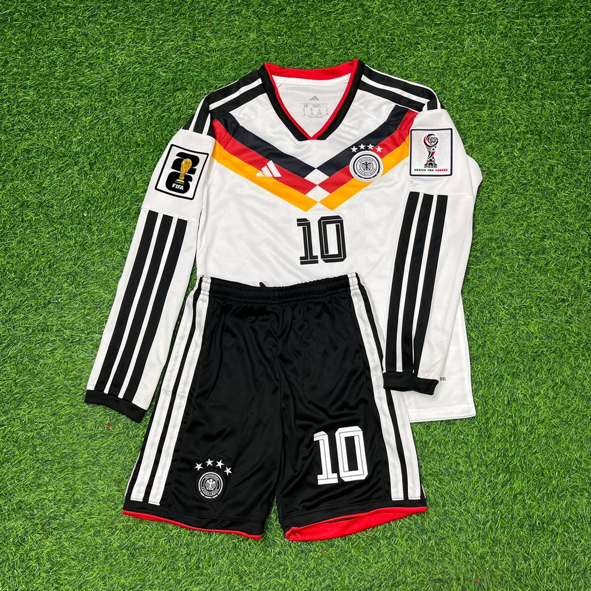 Germany 2026 World Cup Kids Long Sleeve Home Football Jersey – Jamal Musiala 10- – Front View