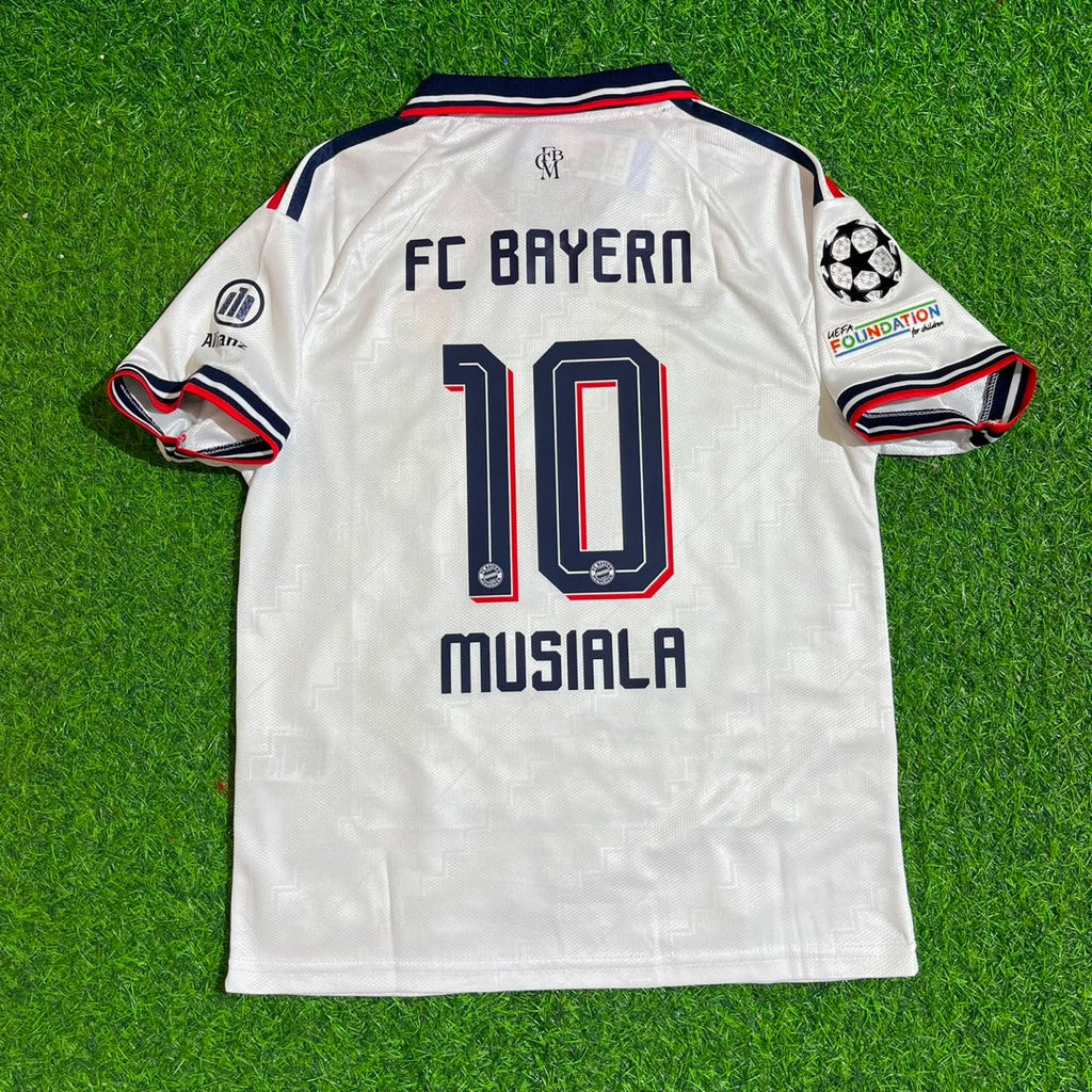 Bayern Munich 2027 New Season Away Kids New Season Football Jersey – Jamal Musiala – Detailed View