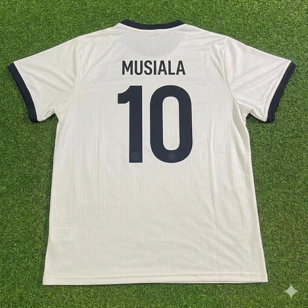 Jamal Musiala Germany 125 Year Special White Football Jersey – Back View