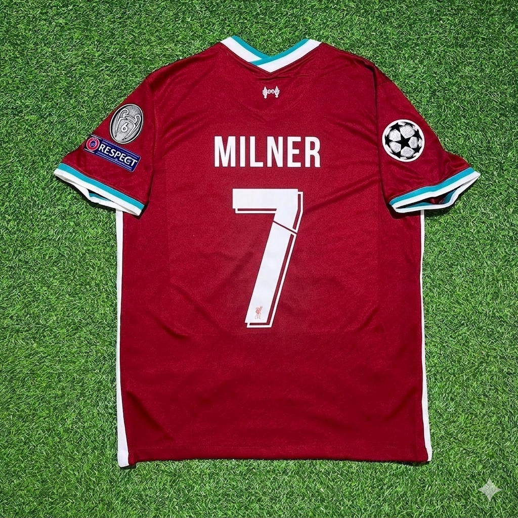 Liverpool 2019 2020 Home Retro Football Jersey – James Milner 7# – Back View