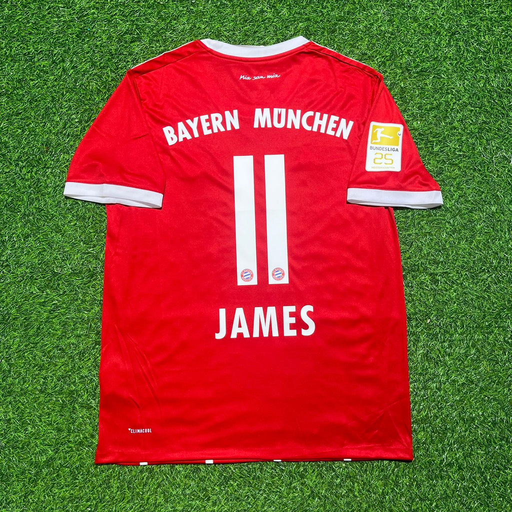 Bayern Munich 2017-2018 Retro Home Jersey – James Rodriguez – Back View