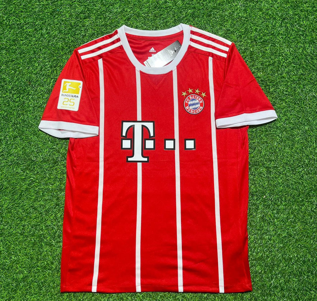 2017/18 FC Bayern Munich Retro Home Football Jersey – Back View