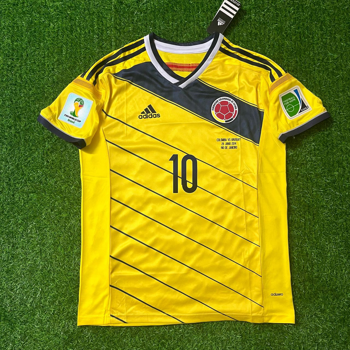 James Rodriguez Colombia 2014 Brazil World Cup Blue Retro Jersey – 8