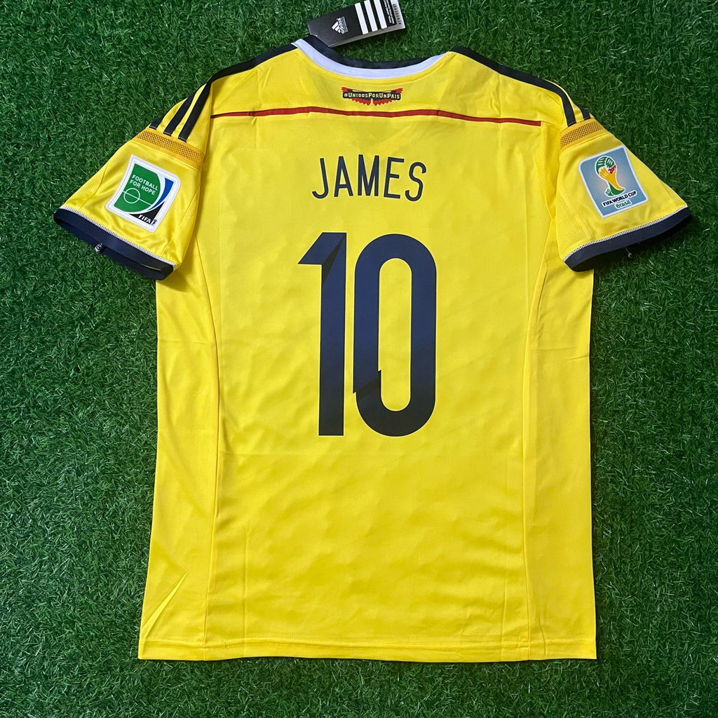 James Rodriguez Colombia 2014 Brazil World Cup Blue Retro Jersey – 7