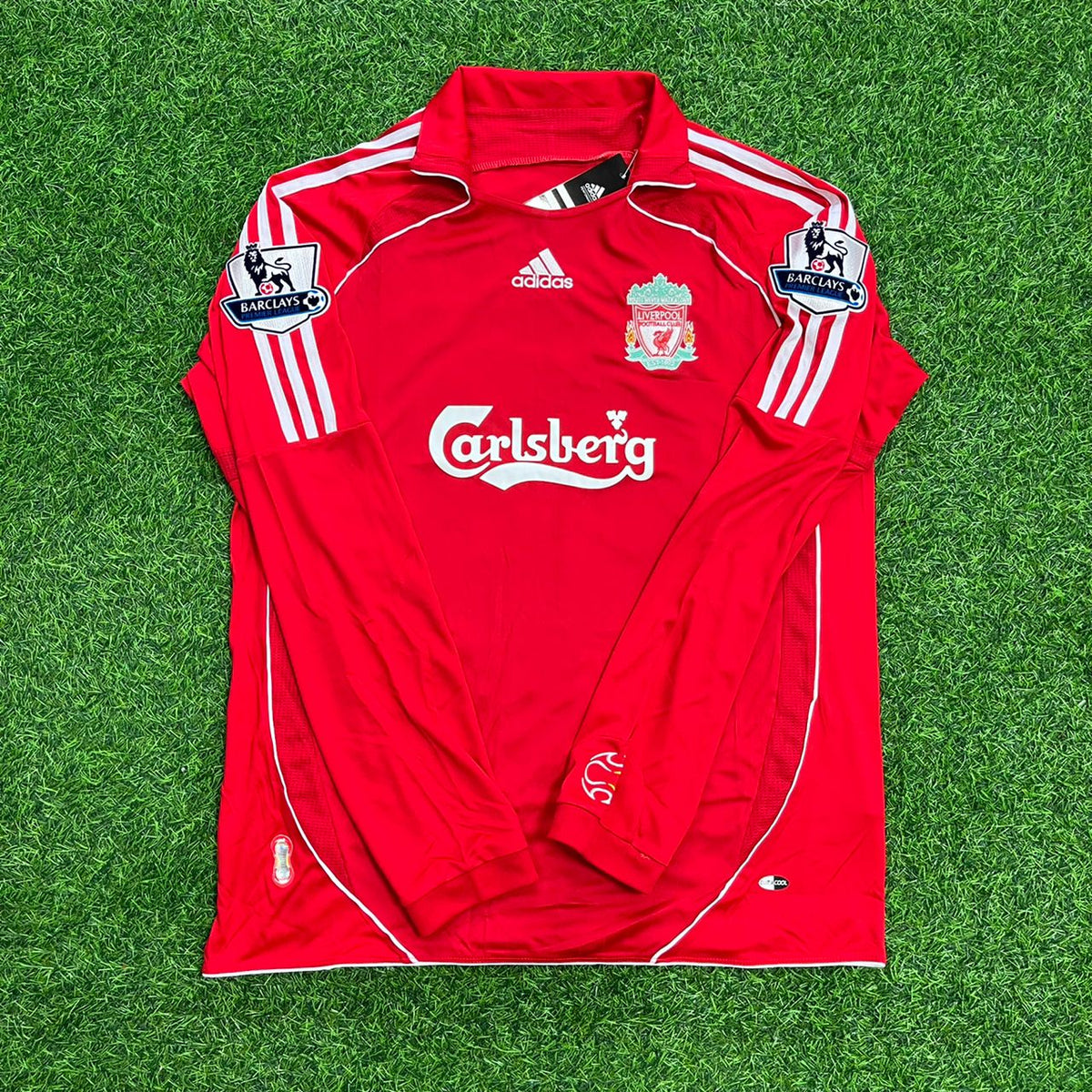 John Arne Riise Liverpool 2007-2008 Red Retro Kit Jersey – Front View