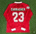 Jamie Carragher Liverpool Long Sleeve Retro Football Jersey – Back View