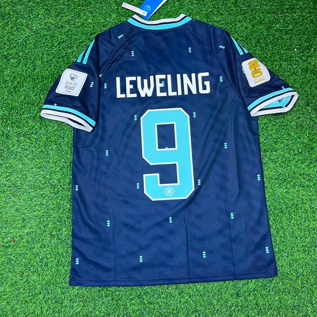 Germany 2026 World Cup Away Blue Football Jersey – Jamie Leweling – Back View