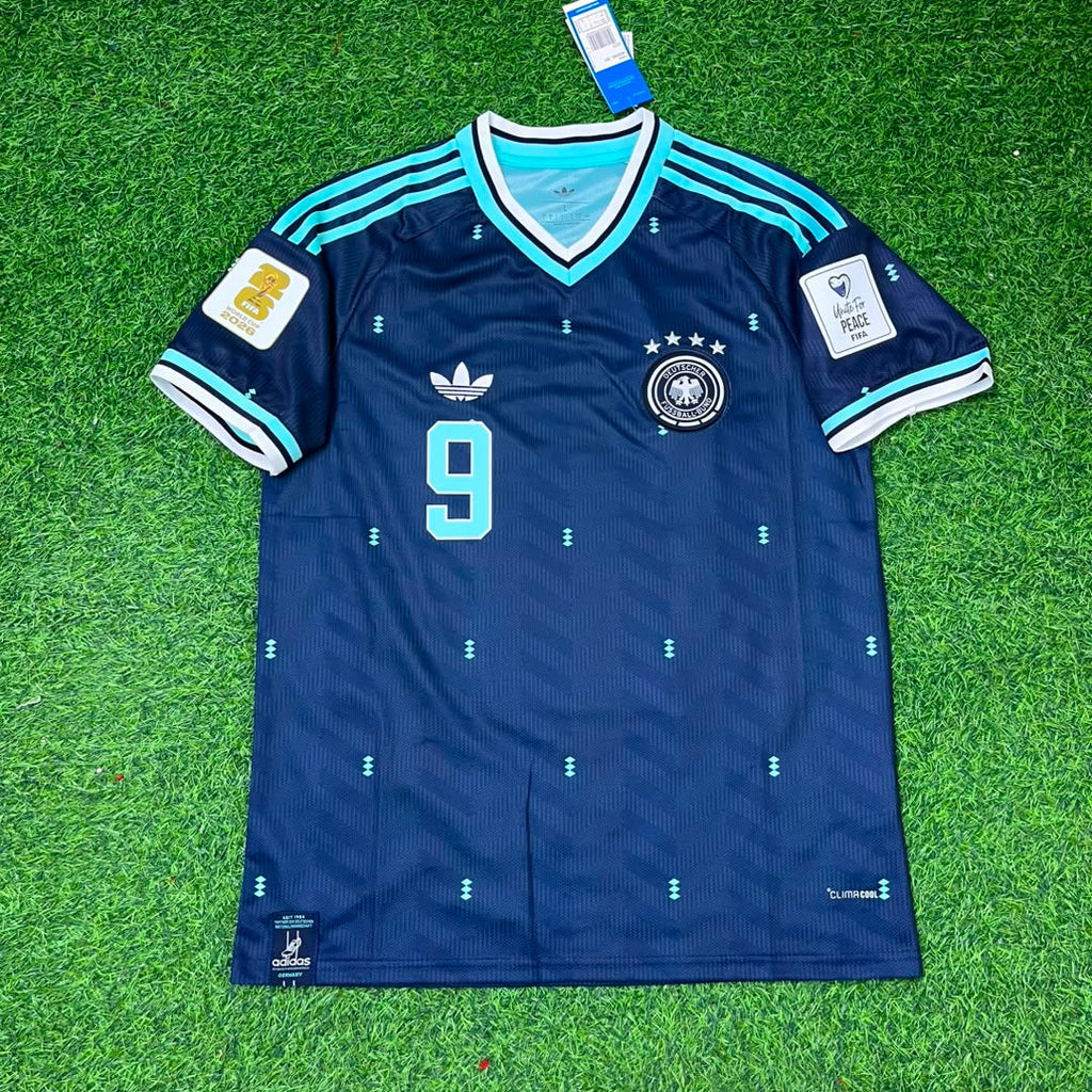 Germany 2026 World Cup Away Blue Football Jersey – Jamie Leweling – Front View