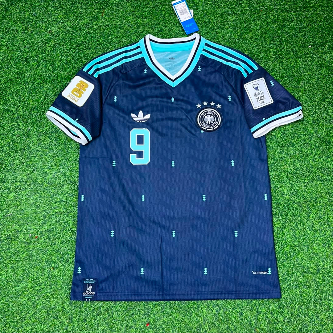 Germany 2026 World Cup Away Blue Football Jersey – Jamie Leweling – Front View