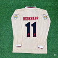 Jamie Redknapp Liverpool 1996 1997 Retro Away White Long Sleeve Jersey – Back View