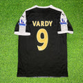 2015/16 Jamie Vardy Leicester City Away Black Retro Football Jersey – Back View