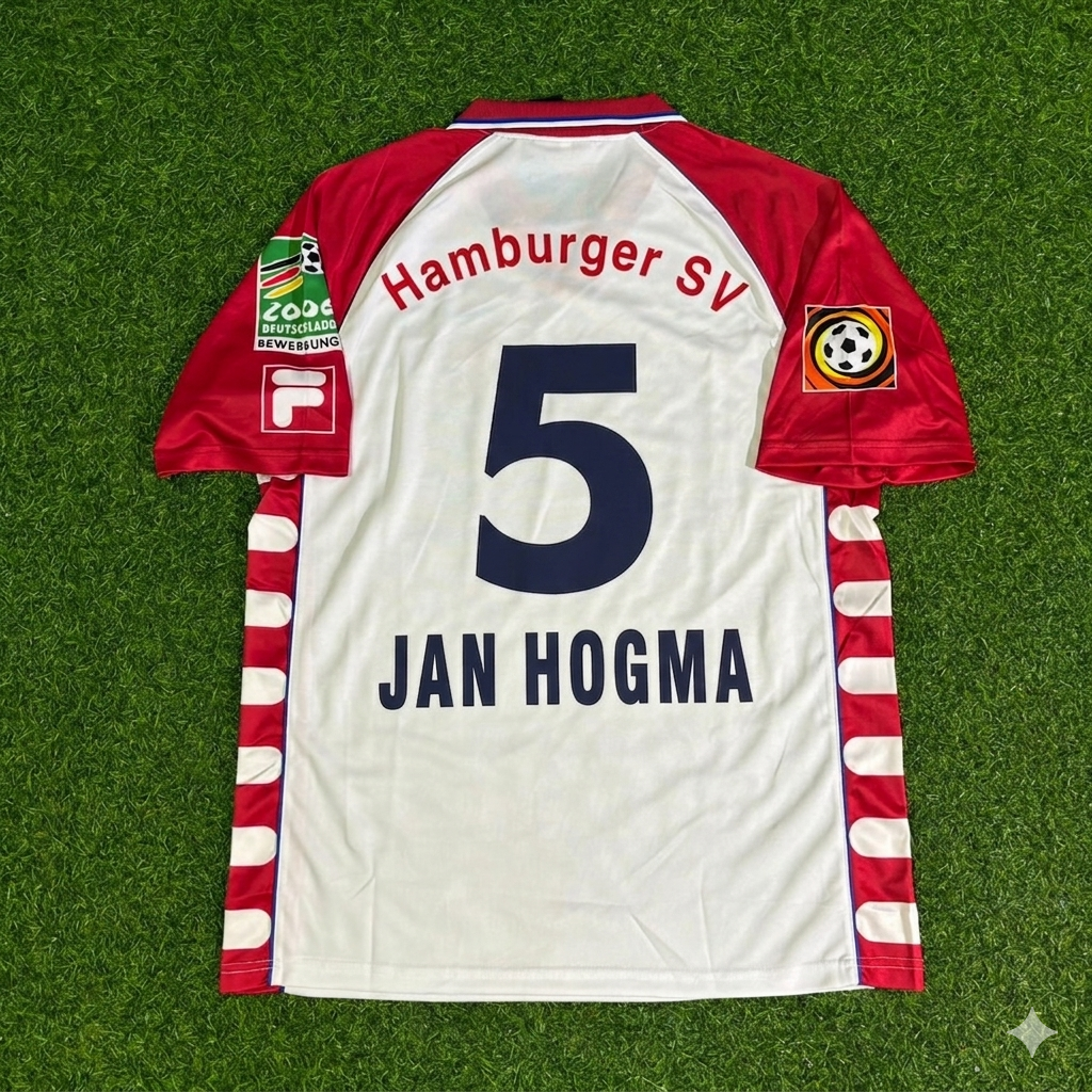 Nico-Jan Hoogma #5 Hamburger SV Heim Retro Fußballtrikot Jersey – Back View