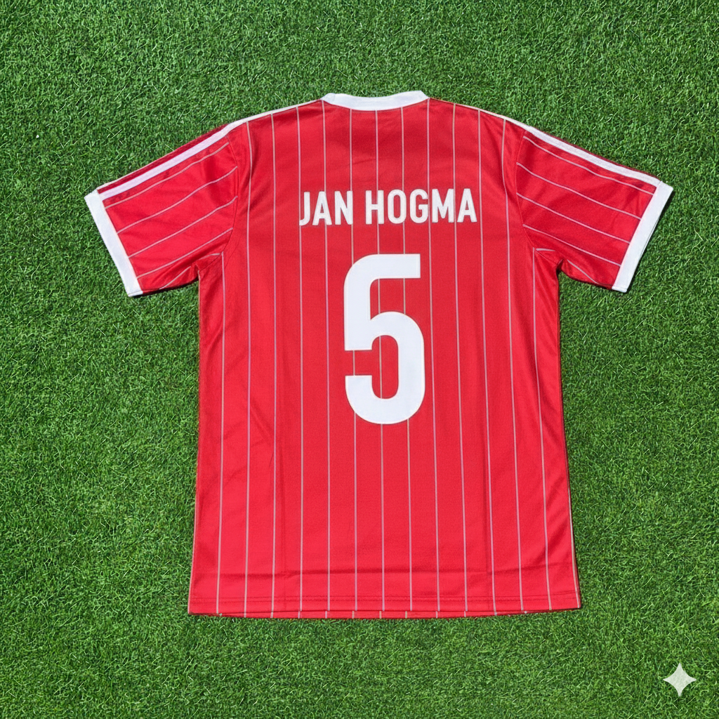 Nico-Jan Hoogma Hamburger SV Rotes Heimtrikot Retro – Back View