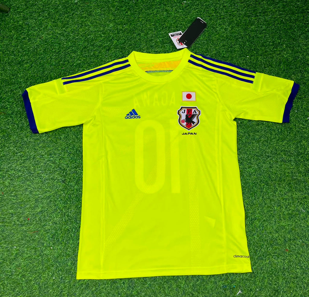 Maya Yoshida Japan 2014 World Cup Yellow Away Retro Jersey – Front View