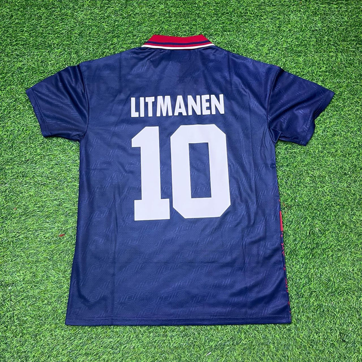 1994/95 Jari Litmanen #10 Ajax Away Retro Football Jersey – Back View