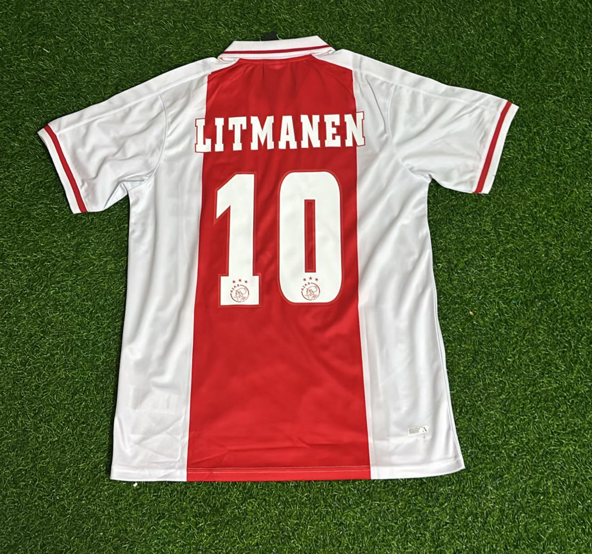 1998/99 Jari Litmanen Ajax Retro Home Football Jersey – Back View