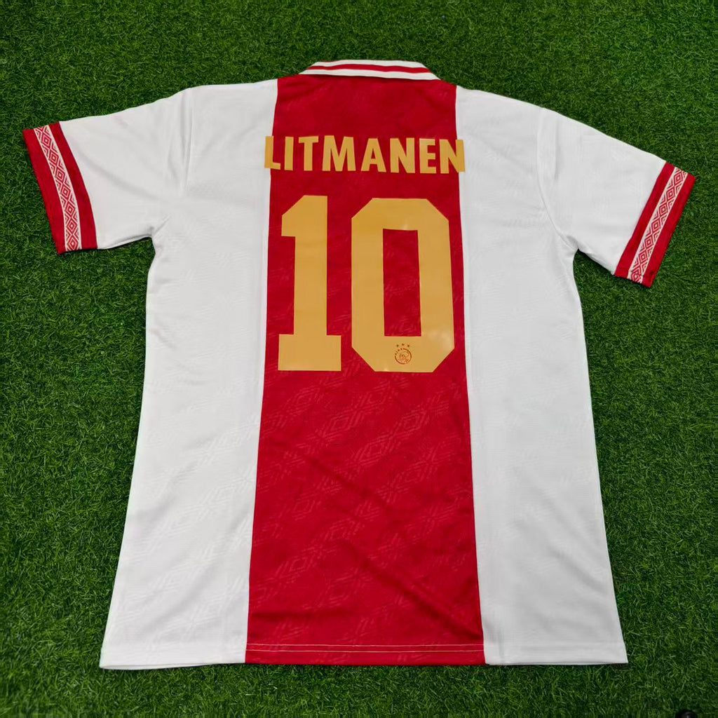 Jari Litmanen Ajax Retro Golden Printing Jersey – Back View
