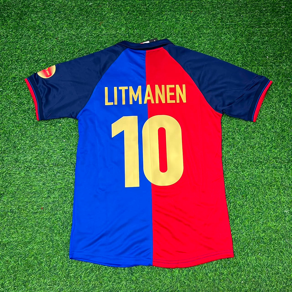 1998/99 Jari Litmanen Barcelona Retro Football Jersey – Back View