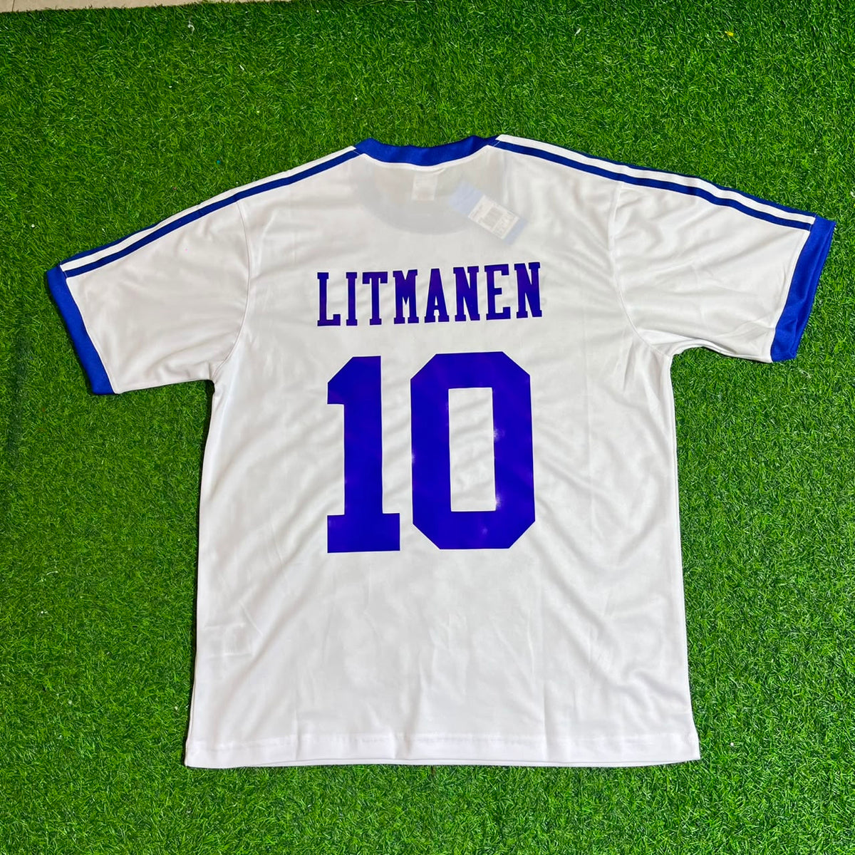Jari Litmanen Finland Home Retro Football Shirt Jalkapallopaita – Back View