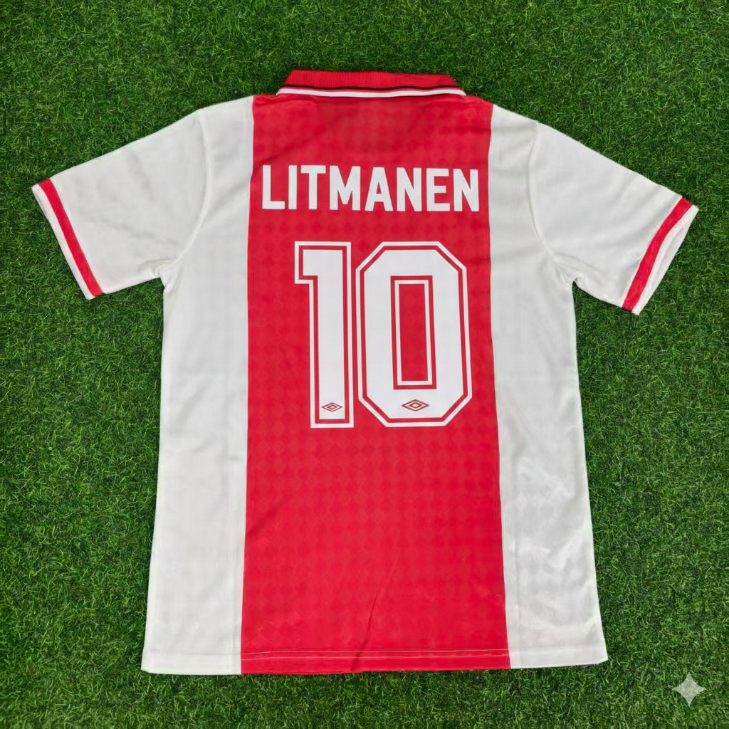 Ajax Retro Football Jersey – Jari Litmanen AFC – Back View