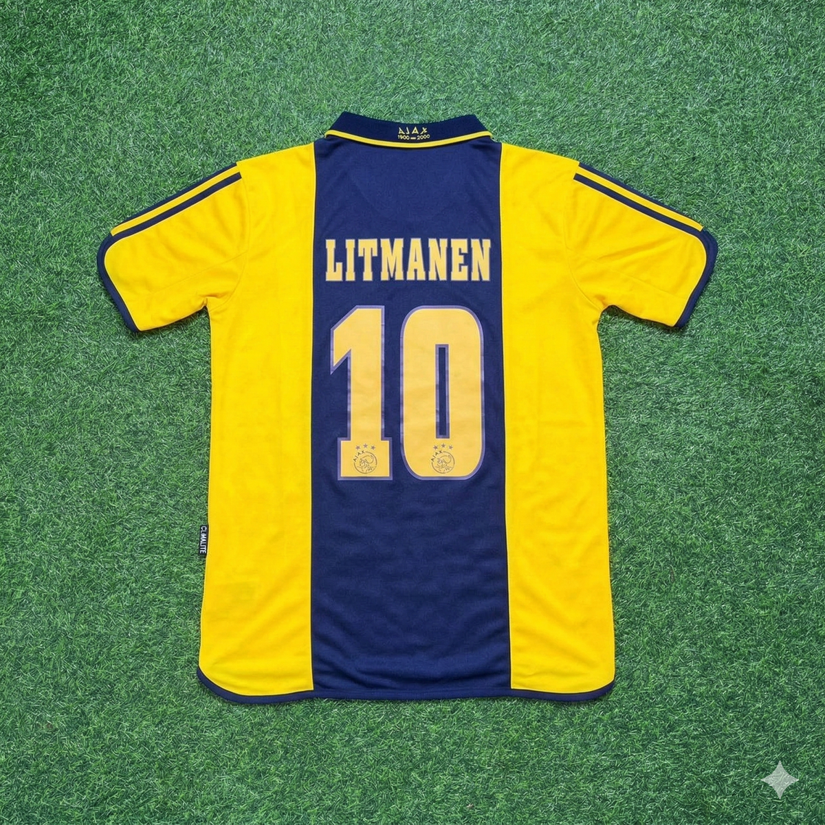 Ajax Retro Yellow Football Jersey – Jari Litmanen – Back View