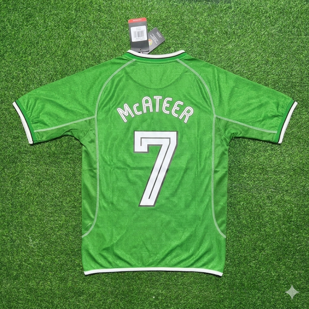 Ireland 2000/2002 Retro Green Football Jersey – Jason McAteer – Back View